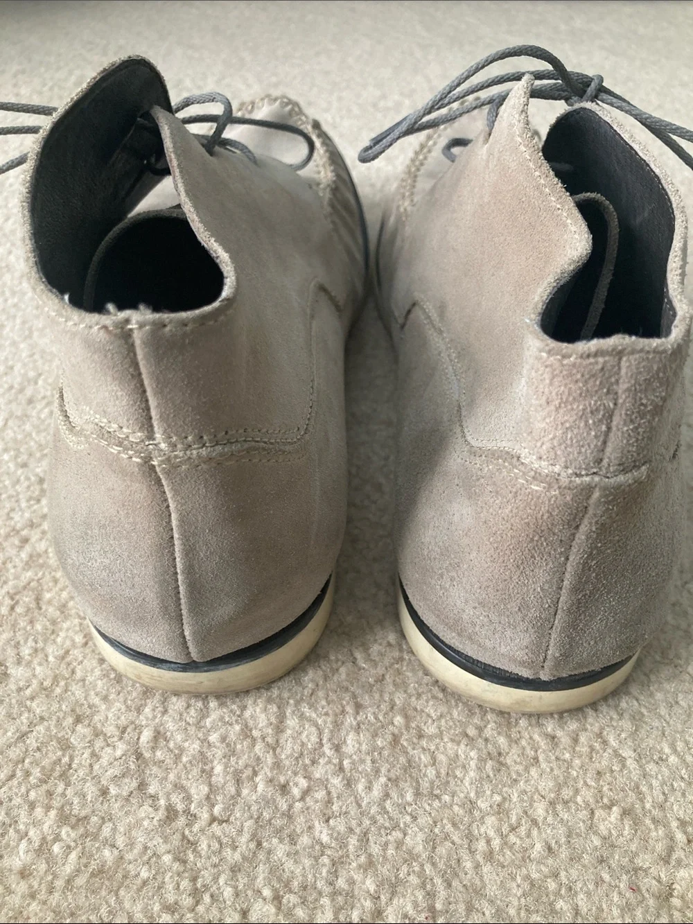 John Varvatos Taupe Suede Chukka Boots